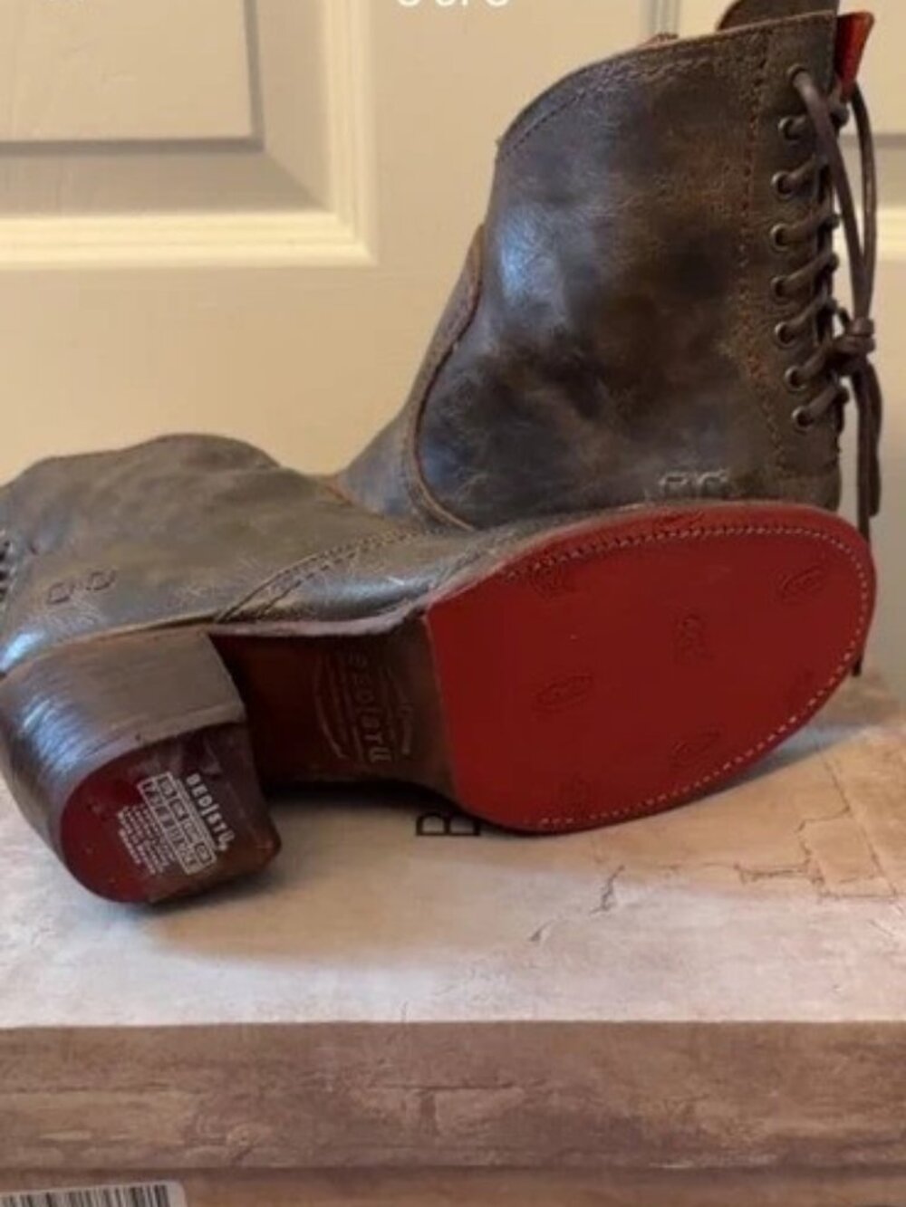 BED|STÜ Xena Leather Ankle Boots Women's Size 7.5 Teak Lux - Picture 4 of 7